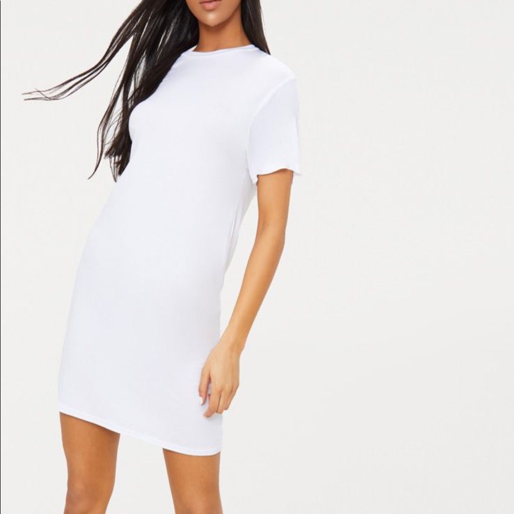 PrettyLittleThing white t-shirt dress